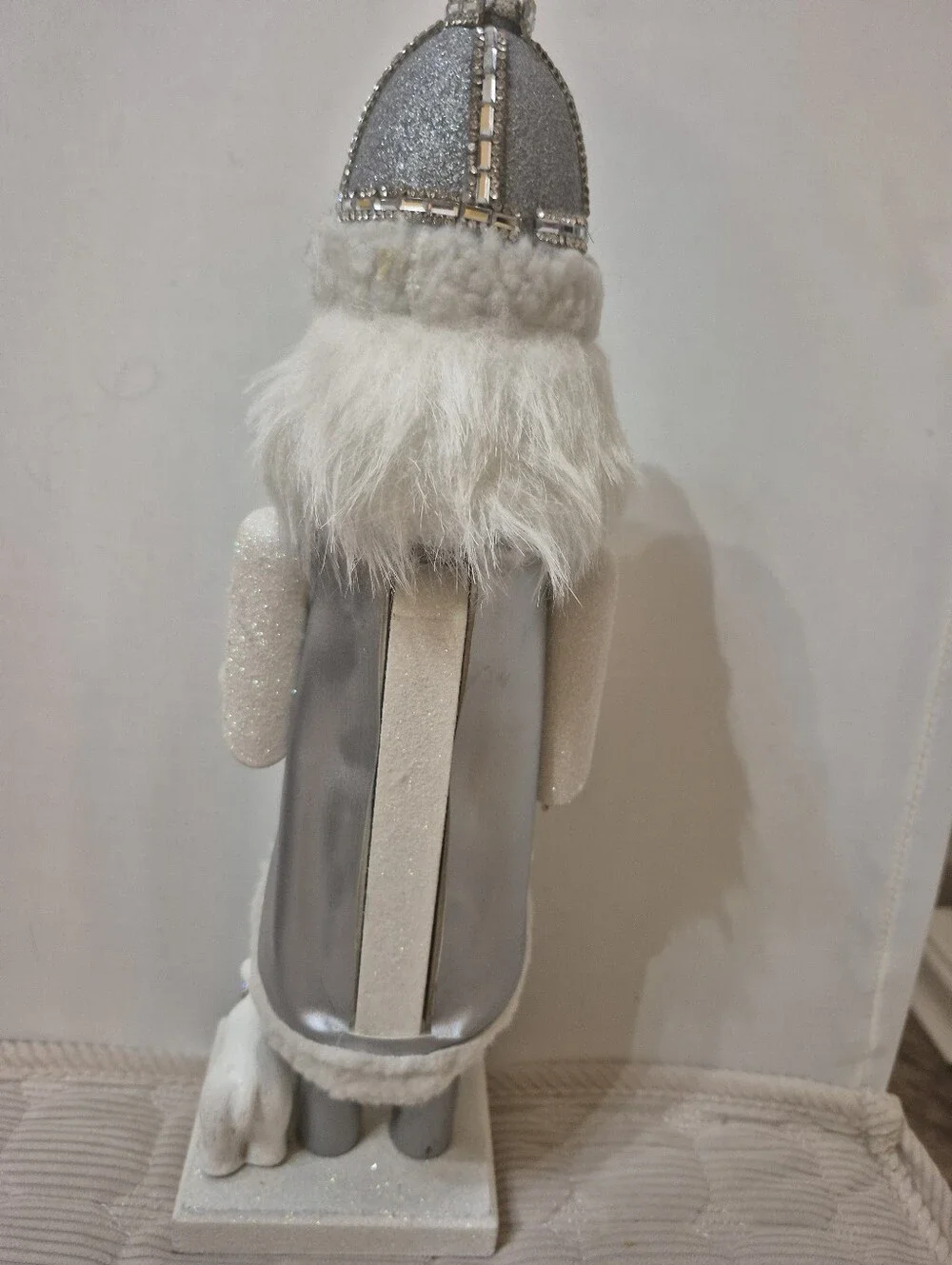 White & Silver Holiday Nutcracker Figurine - Decorative Christmas Accent